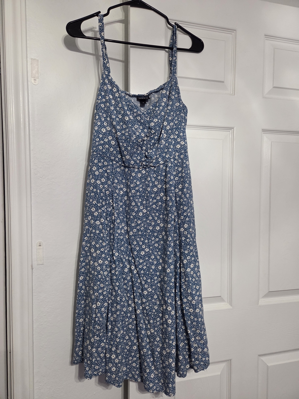 Torrid Blue Floral Midi Sundress with Spaghetti Straps